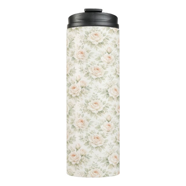 Bridal Floral Pattern Thermal Tumbler (Front)