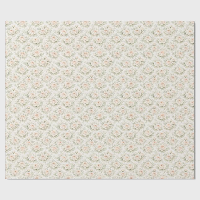 Bridal Floral Pattern Wrapping Paper (Flat)