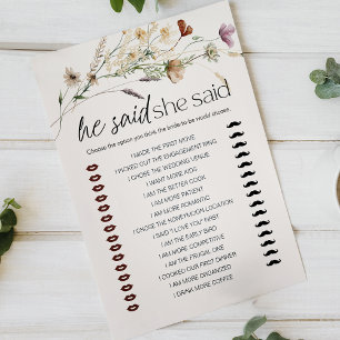 Bridal Game He Said She Said Vintage Tiny Floral