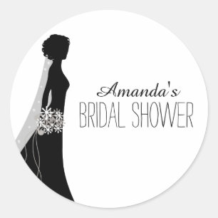 Bridal Gown Bridal Shower Favour Stickers