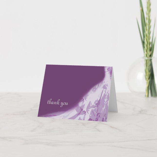 Bridal Gown Thank You Card, Eggplant Card (Front)