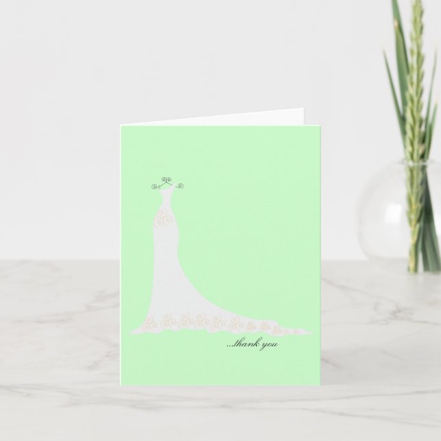 Bridal Gown Thank You Notes {Mint Green} (Front)