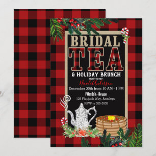 Bridal Holiday Tea & Brunch Elegant Rustic Plaid Invitation