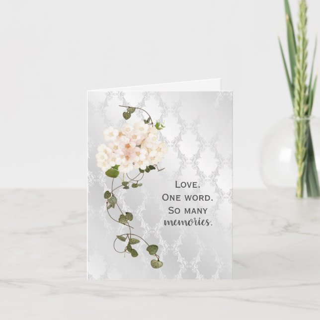 Bridal Hydrangea Bouquet for Anniversary Card (Front)