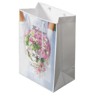 Bridal Lace Flower Bouquet Wedding Medium Gift Bag