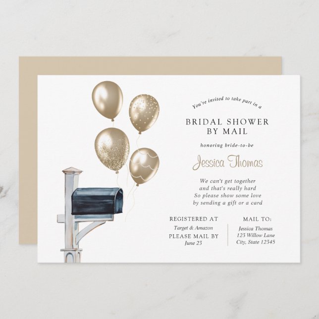 Bridal Long Distance Shower by Mail Invitation (Front/Back)