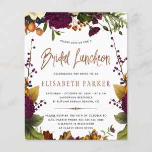 Bridal luncheon fall budget bridal shower