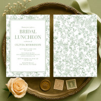 Bridal Luncheon Sage Green Vintage French Floral 