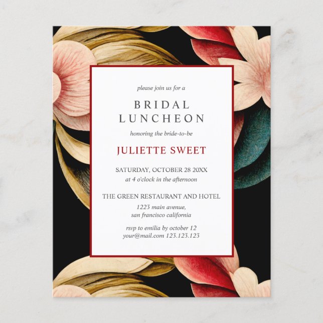 Bridal Luncheon | VINTAGE FLOWERS red black (Front)