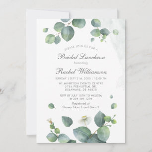BRIDAL LUNCHEON Watercolor Eucalyptus Greenery Invitation