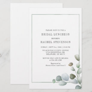 Bridal Luncheon Watercolor Eucalyptus Greenery Stationery
