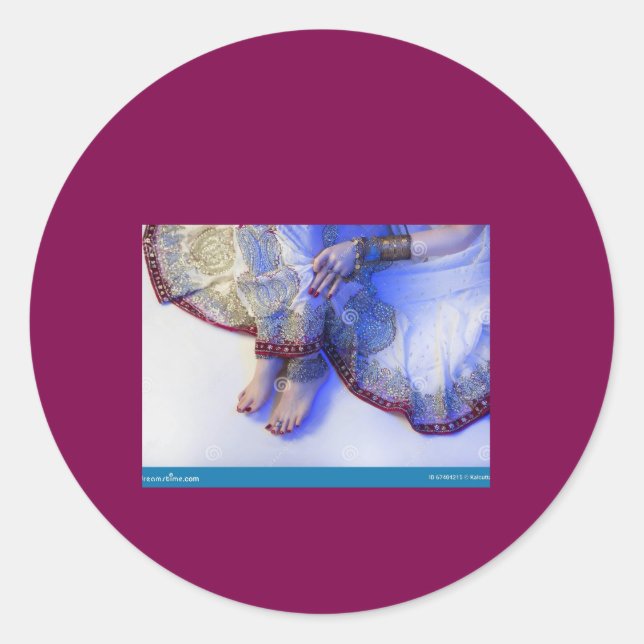 Bridal Oriental Jewellery Classic Round Sticker (Front)