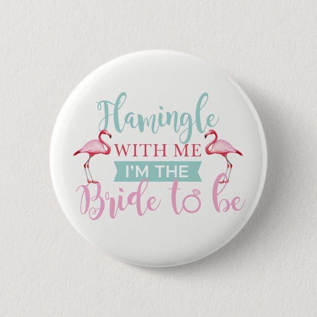 Bridal Party AlohaTeam Bride Flamingle Badges (Devant)