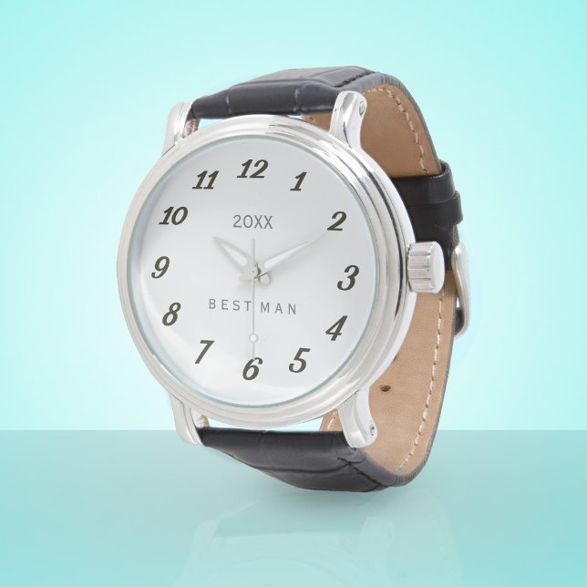 Bridal Party Best Man Groomsmen Wedding Watch (You can add your wedding year to this Best Man Watch. Makes a lovely memento for a special day)