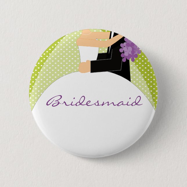 Bridal Party Bridesmaid Button / Pin (Front)