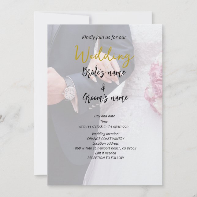 Bridal party celebration  invitation (Front)