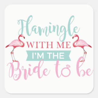 Bridal Party Custom Pink Flamingle Bride Stickers