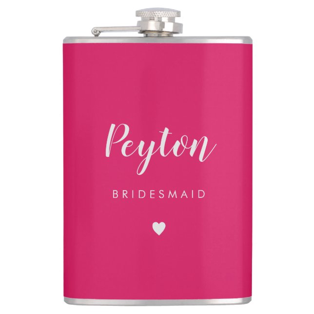 Bridal Party EDITABLE COLOR Personalized Flask (Front)