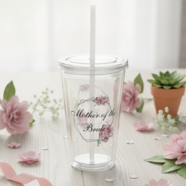 Bridal Party Gift Customize Mother of the Bride Acrylic Tumbler (Creator Uploaded)