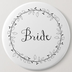Bridal party identification Bride 6 Inch Round Button