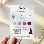 Bridal Party Info Card, Bridesmaid Attire Invitation<br><div class="desc">This bridal party info card is full customizable. Edit for your entire bridal party including Maid of Honour, Flower girl, etc. Edit all the text and change colours to match your wedding. Simply click on the blue "PERSONALIZE" button in the top right. Then scroll down and click the "Edit using...</div>