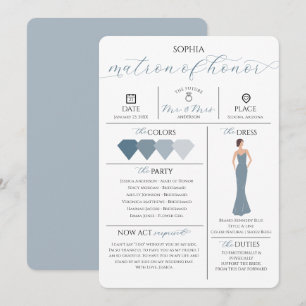 Bridal Party Info Card Will You Be My Matron