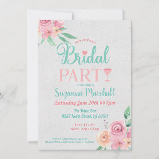 Bridal Party Invite Pink Cocktails Bachelorette