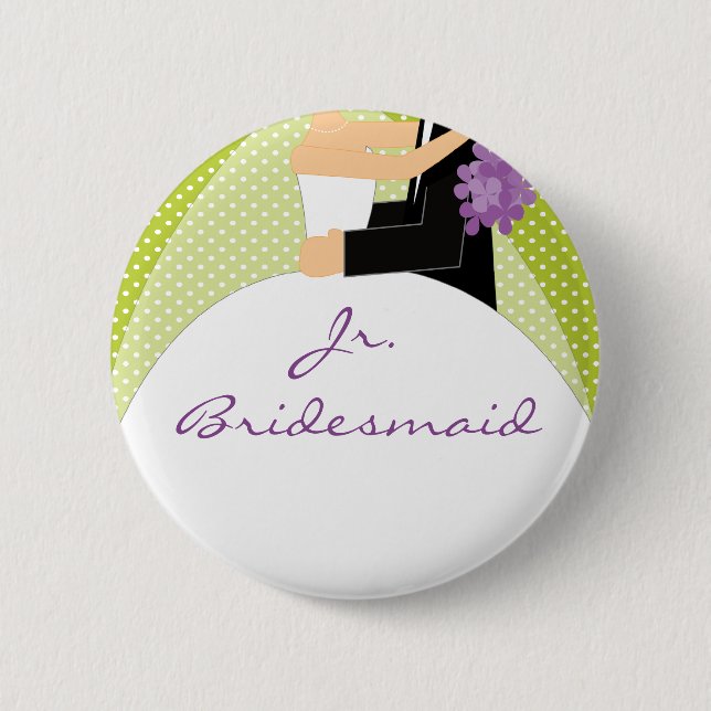 Bridal Party Jr. Bridesmaid Button / Pin (Front)