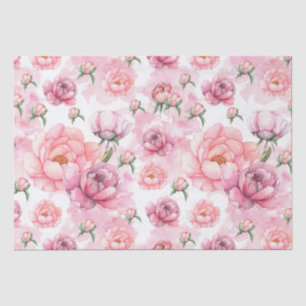 Bridal Pink Watercolor Peonies Tissue Paper