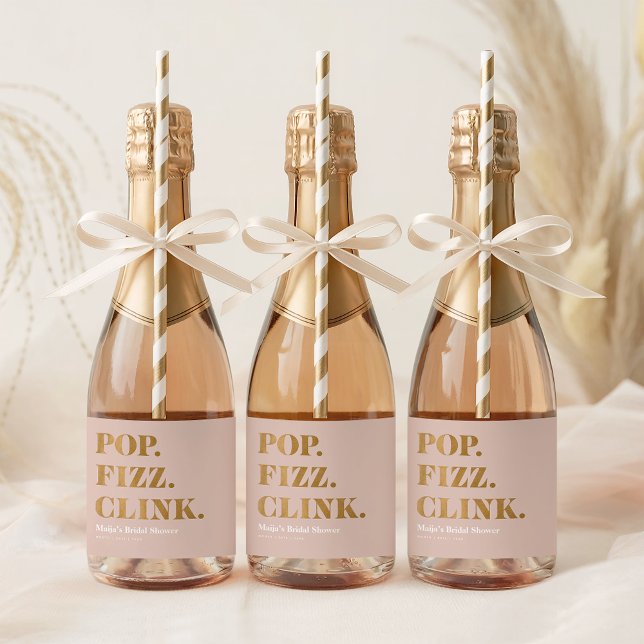 Bridal Pop Fizz Clink Mini Sparkling Wine Bottle L Sparkling Wine Label (Bridal Pop Fizz Clink Mini Sparkling Wine Bottle L Sparkling Wine Label)