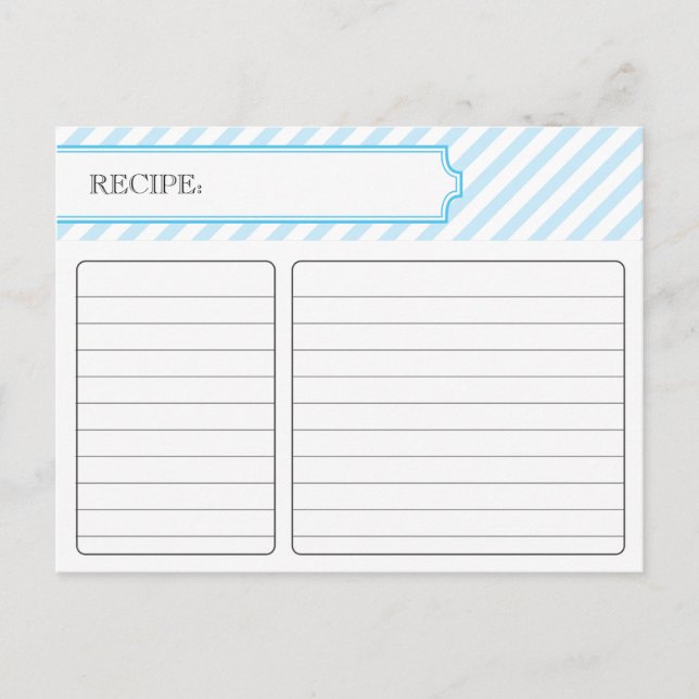 Bridal Recipe Card - Blue (Front)
