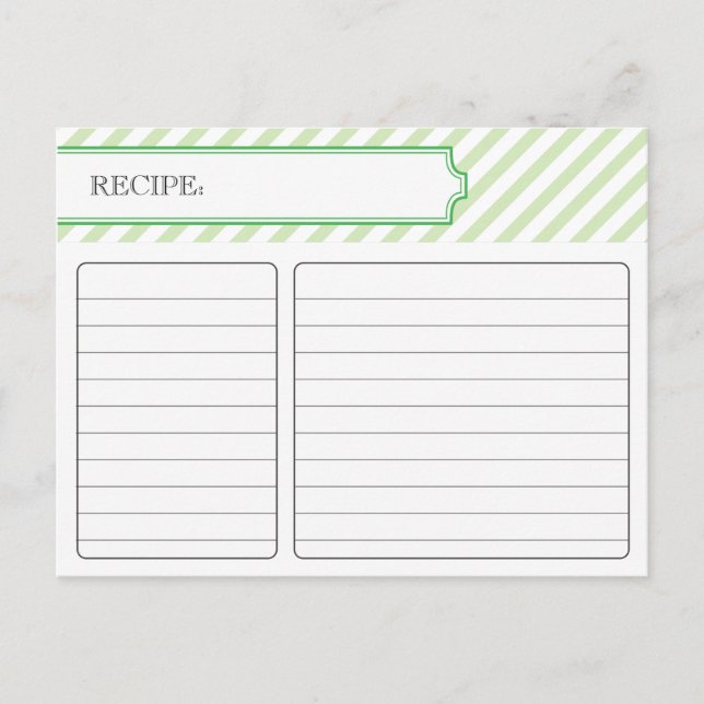 Bridal Recipe Card - Green (Front)