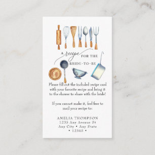 Bridal Recipe Request Enclosure Card