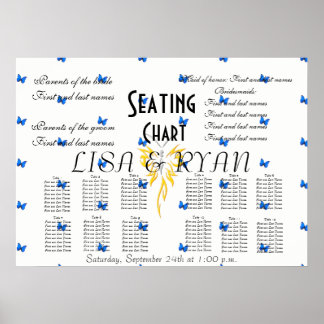 Bridal Seating Chart Personalize Destiny Destiny'S