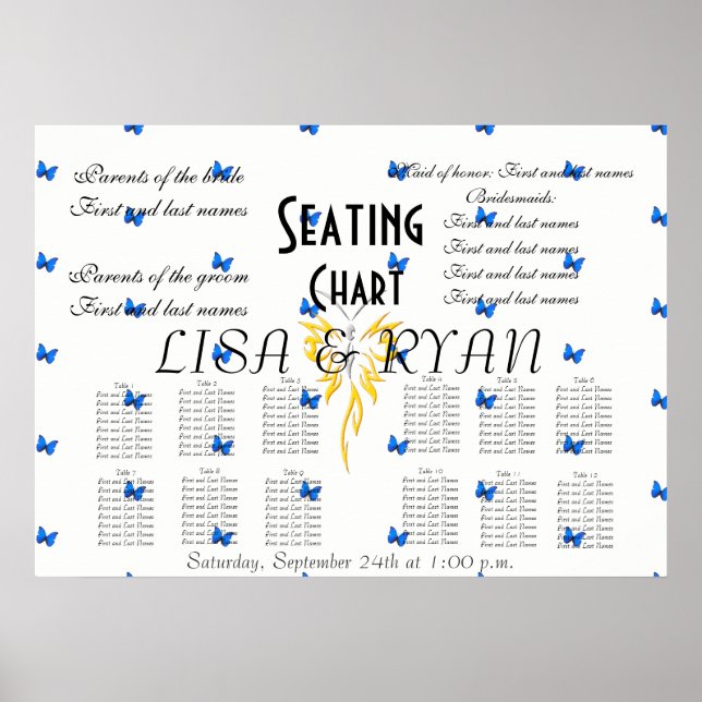 Bridal Seating Chart Personalize Destiny Destiny'S (Front)
