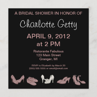 Bridal Shoes Bridal Shower Invitations