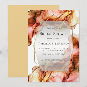 BRIDAL SHOWER   Abstract Watercolor Autumn Colour  Invitation