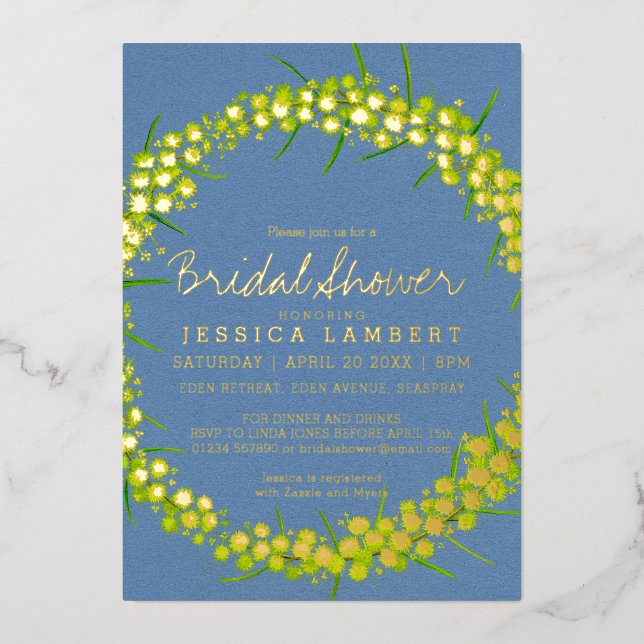 Bridal Shower Acacia yellow art flowers (Front)