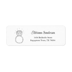 Bridal Shower Address Labels, Engagement Stickers