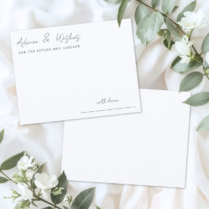 Bridal Shower Advice And Wishes Card