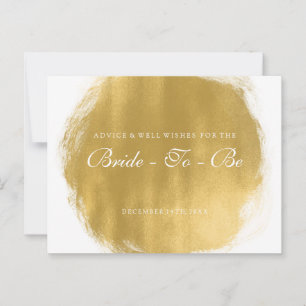 Bridal Shower Advice Cards Gold Paint Look