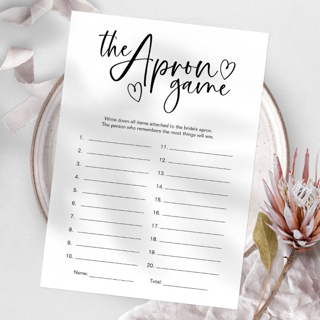 Bridal Shower Apron Memory Game Invitation (Creator Uploaded)