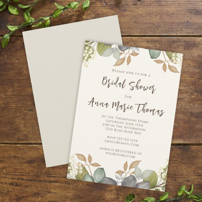 Bridal Shower Autumn Leaves Wedding Foliage Invitation (Creator Uploaded)