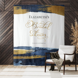 Bridal Shower Backdrop   Blue Watercolor Abstract Tapestry