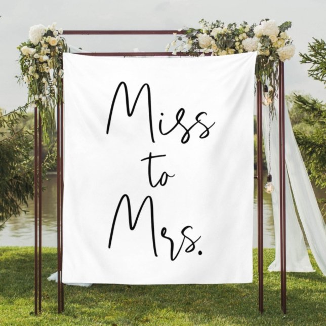 Bridal Shower Backdrop Decorations Miss to Mrs. Tapestry (Creator Uploaded)