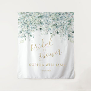 Bridal Shower Backdrop - Eucalyptus Leaves Tapestry