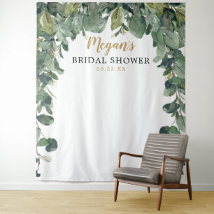 Bridal Shower Backdrop - Eucalyptus - Photo Booth Tapestry