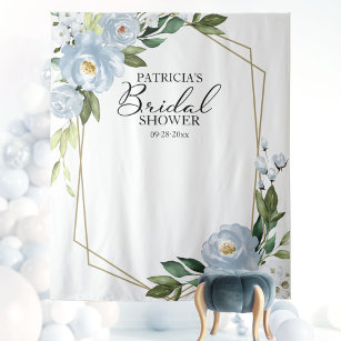 Bridal Shower Backdrop Photo Prop Dusty Blue  Tapestry