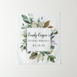 Bridal Shower Banner Fabric Sign Tapestry<br><div class="desc">Bridal Shower Fabric Banner Tapestry Sign for a bridal or baby shower. Green vines,  leaves,  leafs,  greenery,  natural.</div>