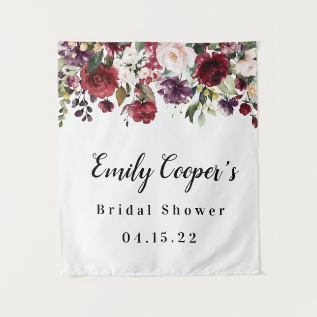 Bridal Shower Banner Fabric Sign Tapestry (Front)